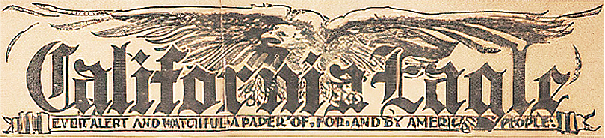 One of the logos used by The California Eagle. Upscaled with modern techniques.