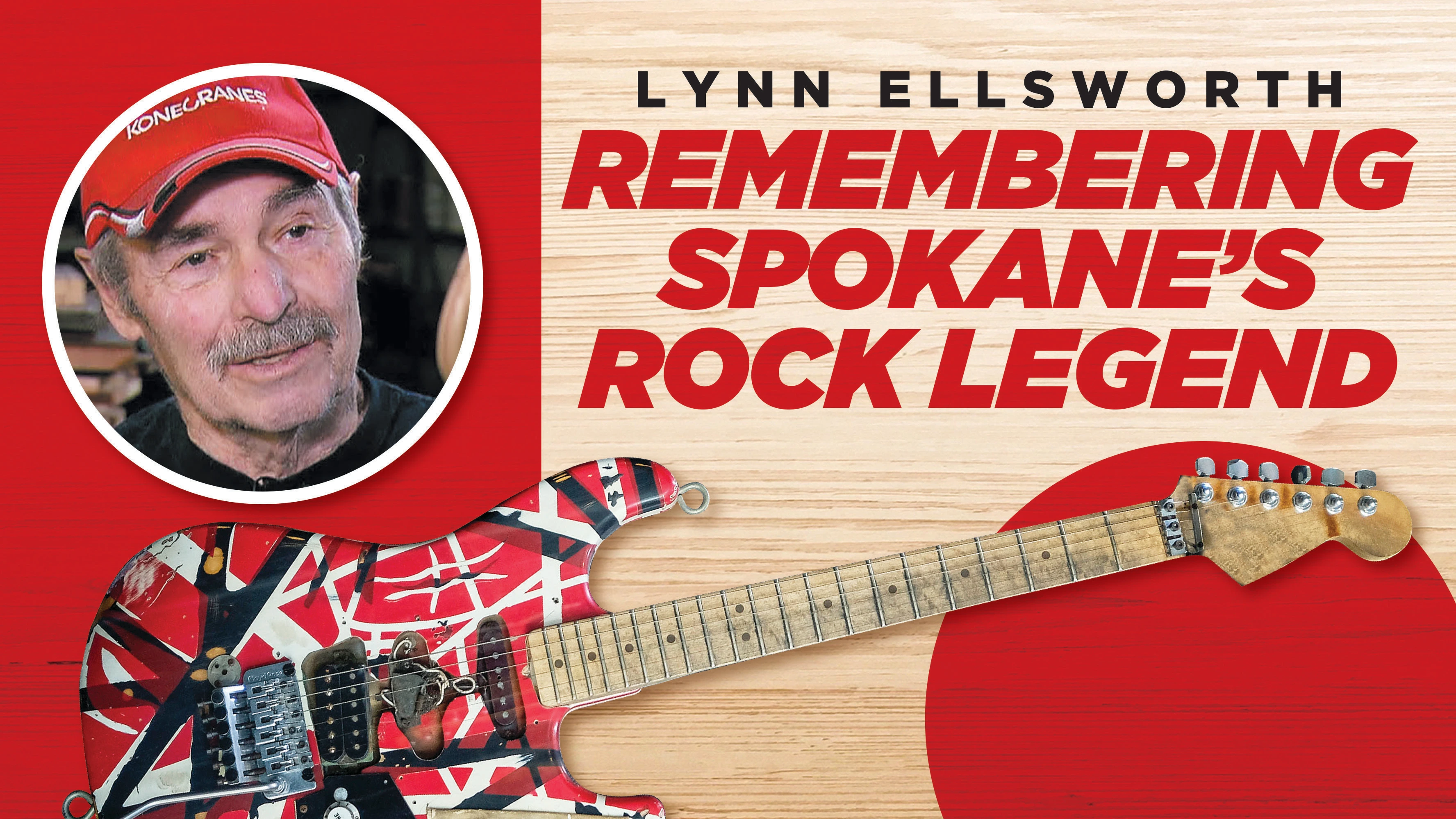 A graphic done by Spokesman-Review designer Chris Soprich of Lynn Ellsworth, and his famous guitar, the Frankenstrat.
