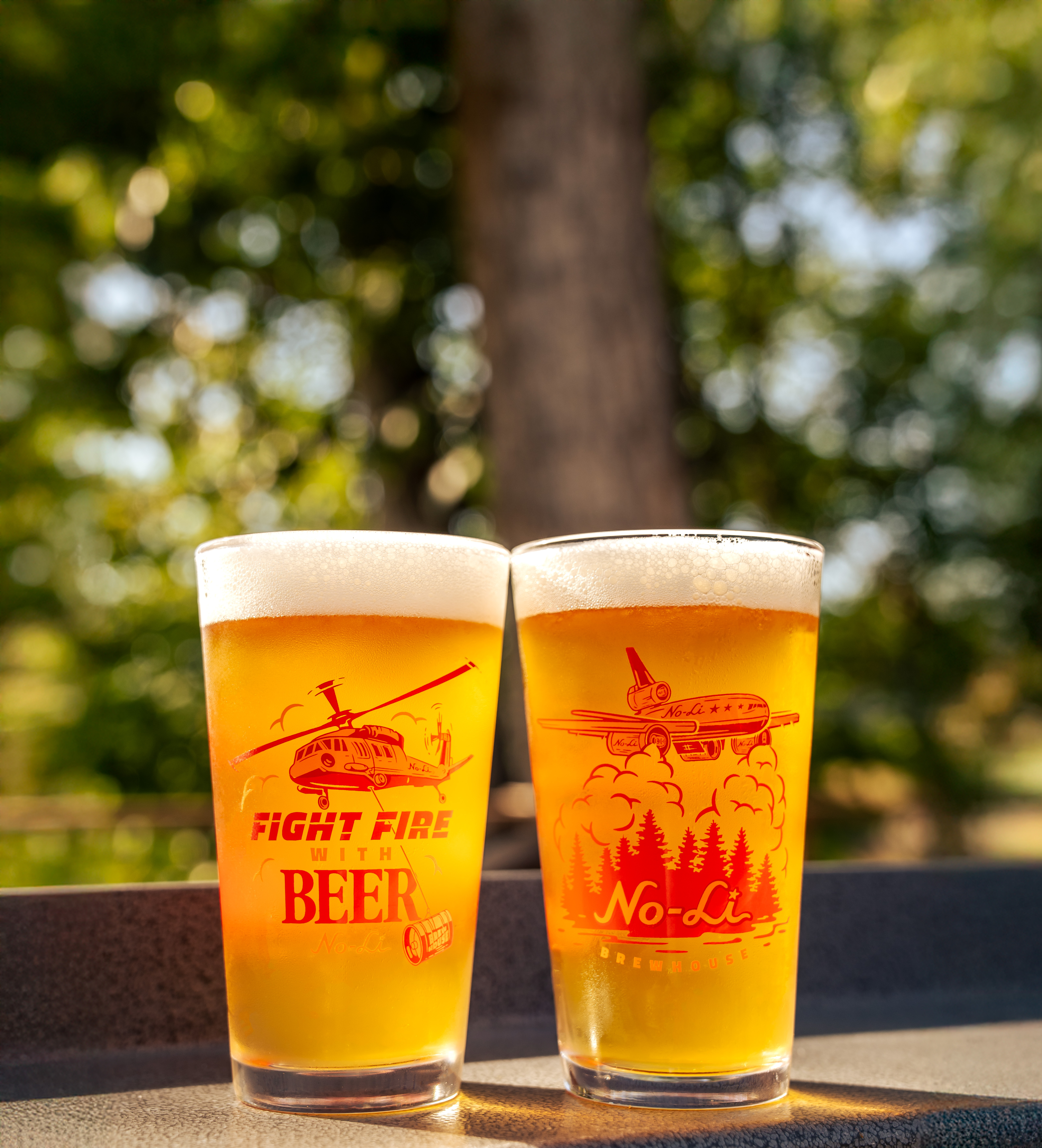 Pints of No-Li Brewing's special-edition firefighter beer