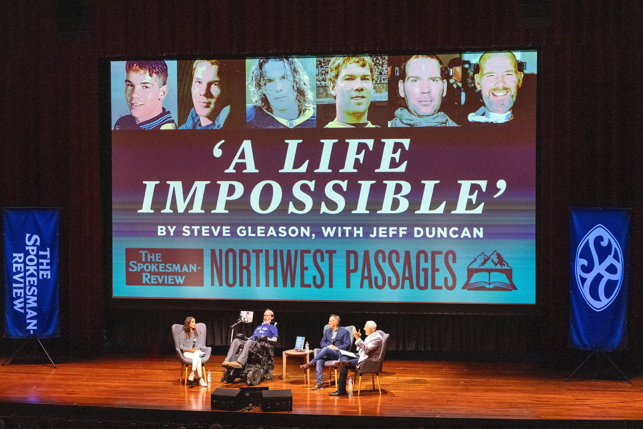 A photo of Steve Gleason and Jeff Duncan in a Northwest