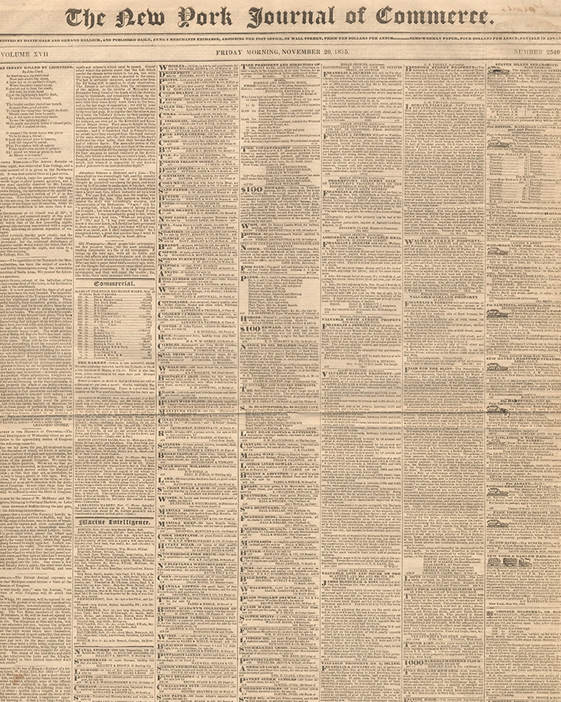 A archived page of The New York Journal of Commerce.
