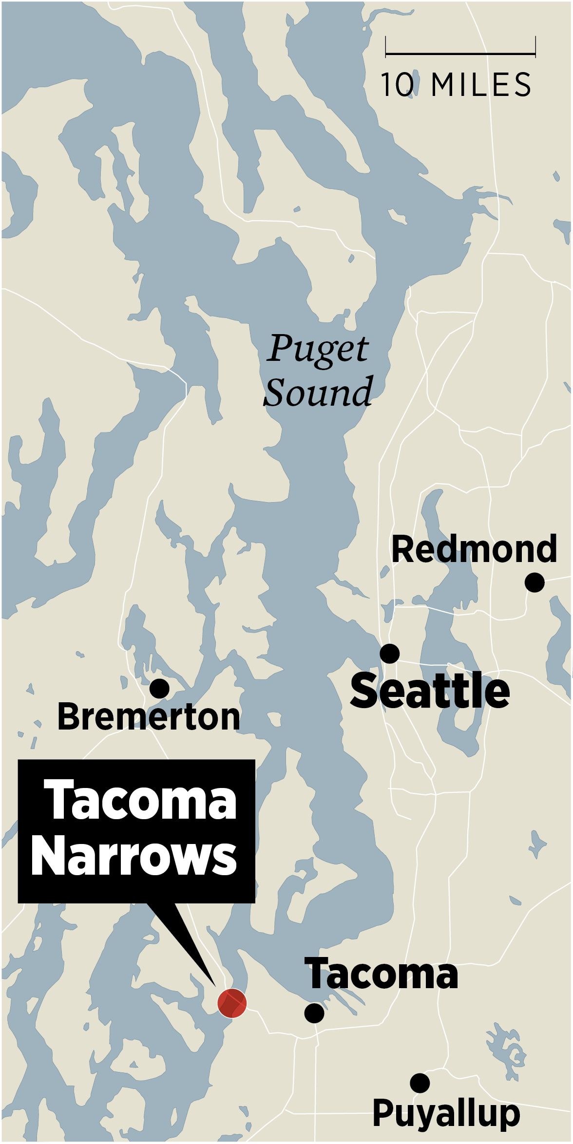 A graphic of the bridge and its location in Washington.