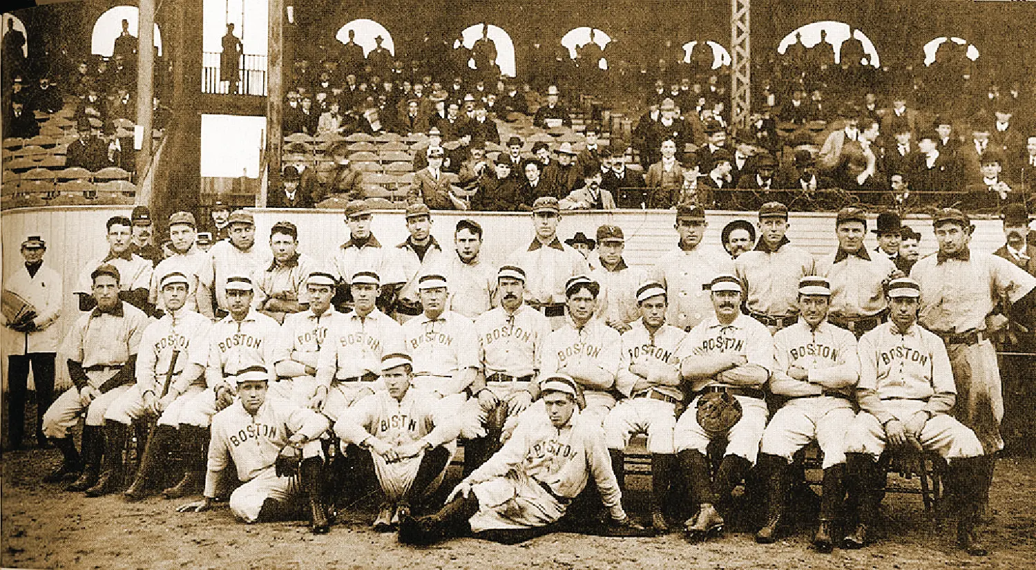 A dated photo of The Pirates posing together.