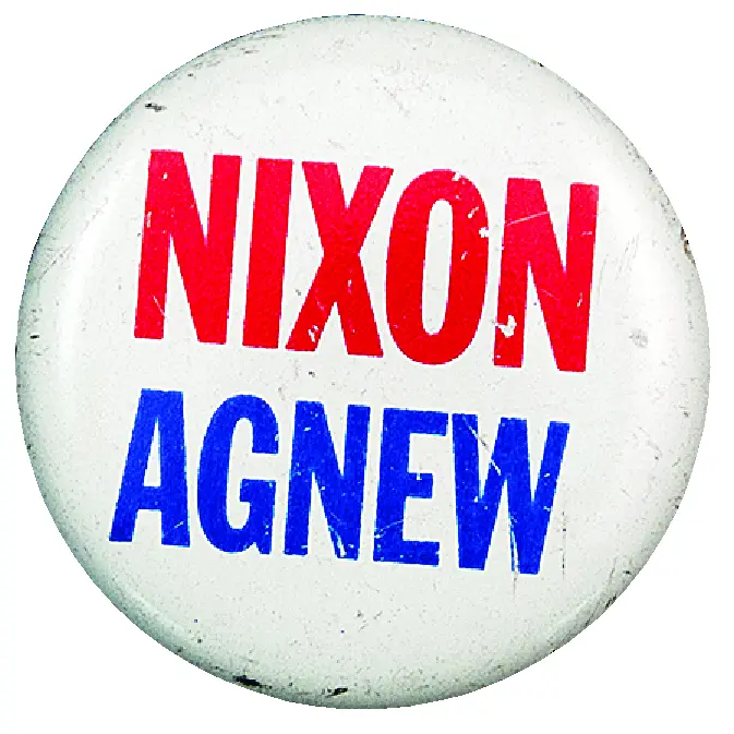Campaign button for Nixon and Agnew
