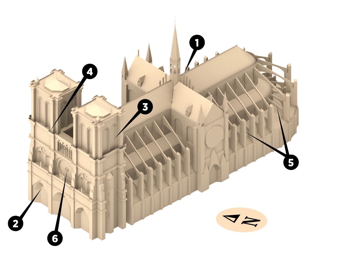 notre dame cathedral gargoyles drawing